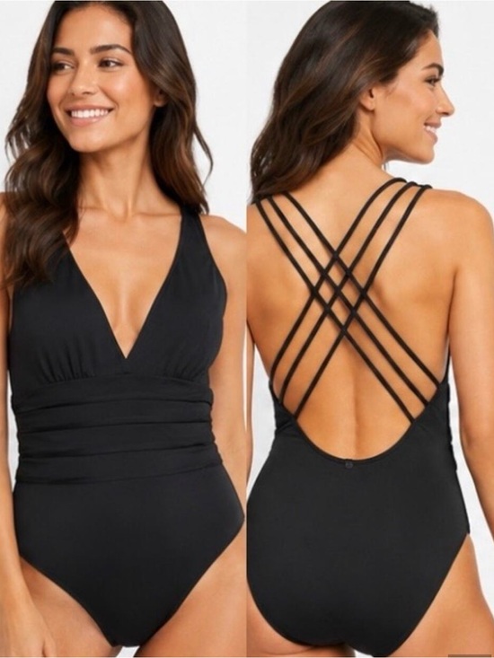 Catherine Malandrino Other - Catherine Malandrino Black One-Piece Swimsuit S strapped cris cross back